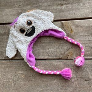 Sequined White Purple Puppy Dog Fleece OS